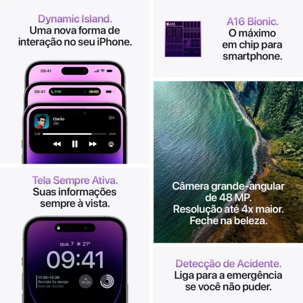 147 - iPhone Apple 14 Pro Max MQAF3BE/A A2894 512GB / eSIM - Space Black - Imagem 8
