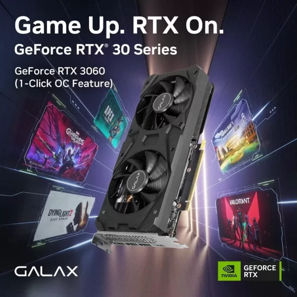 341 - GPU NV RTX3060 12GB 1-CLICK OC GDDR6 192BITS GALAX - Imagem 9