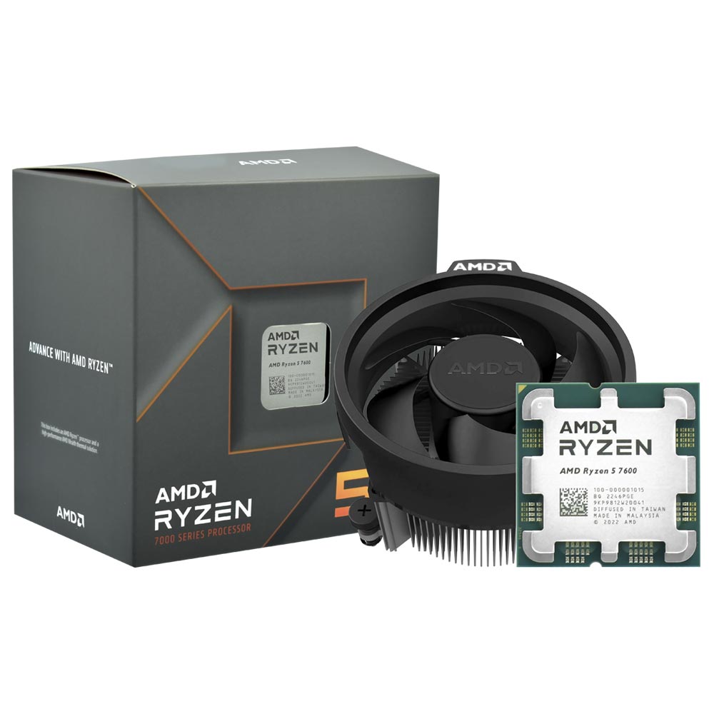 Kit Upgrade Nova Geração AM5: AMD Ryzen 5 7600 + Placa-Mãe B650M + 32GB (2x16GB) DDR5 5600MHz Fury