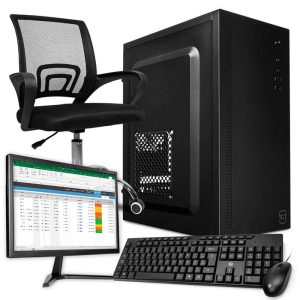 PC Home Completo Mancer HM781, Intel Core i3, 8GB DDR3, SSD 120GB + Monitor + Cadeira + Kit Periféricos