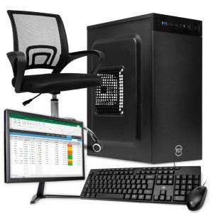 PC Home Completo Mancer HM534, Intel Core I5, 8GB DDR3, SSD 240GB + Cadeira Office + Monitor + Kit Teclado e Mouse